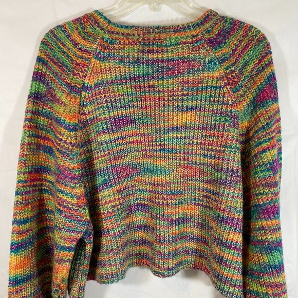 IN San Francisco Multicolor Pastel Cropped Long Sleeve Sweater NWOT Size Medium - Picture 11 of 15